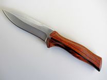Spear Point Hunter's Knife - Stainless Steel Blade - Handmade Cocobolo Wood Handle 4 small