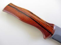 Spear Point Hunter's Knife - Stainless Steel Blade - Handmade Cocobolo Wood Handle 5 small