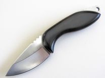 Skinner Blade Knife - Macassar Ebony Wood Handle - Stainless Steel Blade - Black Leather Sheath 4 small