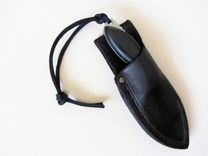 Skinner Blade Knife - Macassar Ebony Wood Handle - Stainless Steel Blade - Black Leather Sheath 2 small