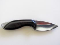 Skinner Blade Knife - Macassar Ebony Wood Handle - Stainless Steel Blade - Black Leather Sheath 1 small