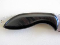 Skinner Blade Knife - Macassar Ebony Wood Handle - Stainless Steel Blade - Black Leather Sheath 5 small