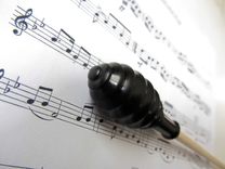 Music Conductors Baton - Handmade - Ebony Wood Handle And Poplar Wood Tip - Steampunk 2 small