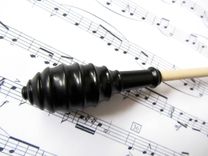 Music Conductors Baton - Handmade - Ebony Wood Handle And Poplar Wood Tip - Steampunk 1 small