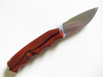 Custom Knife - Drop Point Hunter's - Stainless Steel Blade - Handmade Cocobolo Wood Handle 2 small