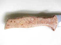 Spear Point Hunter's - Stainless Steel Blade - Big Leaf Maple Burl Wood Handle 2 small