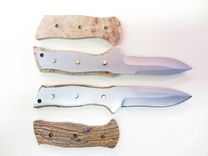 Spear Point Hunter's - Stainless Steel Blade - Big Leaf Maple Burl Wood Handle 3 small