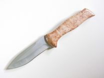 Spear Point Hunter's - Stainless Steel Blade - Big Leaf Maple Burl Wood Handle 1 small