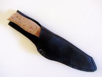 Spear Point Hunter's - Stainless Steel Blade - Big Leaf Maple Burl Wood Handle 6 small