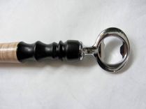 Chromed Bottle Opener Handmade Ebony And Curly Maple Wood Handle 3 small
