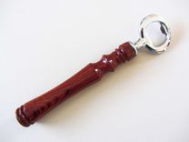Chromed Bottle Opener With Handmade Cocobolo Wood Handle 1 small