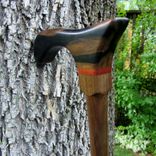 Walking Cane/ Walking Stick - Macassar Ebony, Blood Wood, Black Walnut 38 1/4 5 small