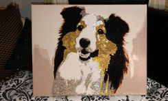 Custom Crystallized Pet Portrait Dog Cat Animal Bling Genuine European Crystals Bedazzled Museum 4 small