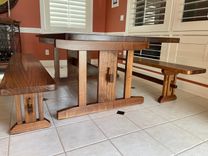 Walnut Table And Benches 2 small