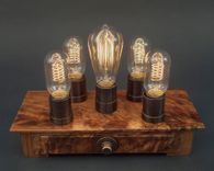 5 Light Walnut Desk Lamp 1 small
