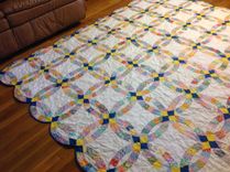 Custom Double Wedding Ring Scalloped Edge Quilt 2 small