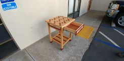 Antikea Rolling Kitchen Island In Maple, Birch, Bubinga, And Purple Heart! 2 small