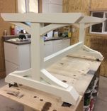 Custom Monogram On This Large Ash Country Trestle Table 3 small