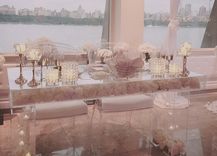 Acrylic Bridal / Sweetheart Table.  Clear Acrylic, Modualr Top Makes For Great Decorating 2 small