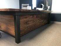 Executive Desk In Walnut And Steel 2 small