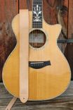 Hand-Stained Italian Leather Guitar Strap 4 small