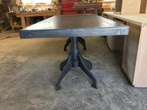 Zander, Industrial Metal Double Pedestal Dining Table 2 small