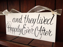 And They Lived Happily Ever After Rustic Wedding Sign, Flower Girl Sign 3 small