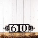 Horizontal Metal House Number Sign with Celtic Knots 1 small