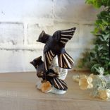 Courtly Songbirds Checked Figurine Black And White Stripes Decor 4 small