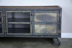 Industrial Entertainment Center, Modern Steel Media Console, Reclaimed Wood Sideboard 2 small