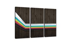 3-Panel Mod Spectra  - Wood Wall Art, Metal Wall Art, Panel Art, Modern Wall Art, Wall Decor 2 small