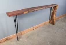 Live Edge Black Walnut Waterfall Console Table 5 small