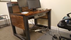 Metal Frame & Reclaimed Wood Reception Desk 3 small