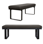 Metal Base Upholstered Seat Bench Ottoman 3 small