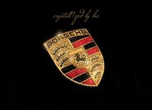 Porsche Crystallized Car Emblem Bling Genuine European Crystals Bedazzled 1 small