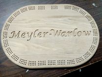 Custom Hardwood Cribbage Board 4 small