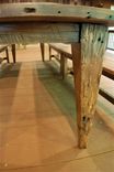 Reclaimed Hand Hewn Tapered Leg Farm Table With Bench Set 4 small