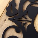 Personalized Metal Script Monogram Sign with Vines and Fleur De Lis 2 small