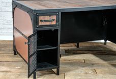 Modern Industrial L-Shaped Desk With Copper. Executive Desk With Copper. 3 small