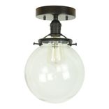 Brookside Flush Mount 1-Light 8" Clear Glass Globe 1 small