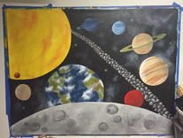 Solar System Mural On Canvas 6' Tall By 8' Wide 2 small