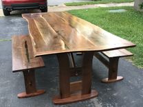 Natural Edge Solid Walnut Dining Table 2 small