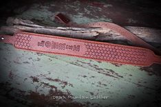 Customized Leather Rifle Sling Brown With Hand Tooled Design Slim Style Lightly Padded 4 small