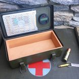 Vintage Ww2 Us Army First Aid Kit Travel Cigar Humidor Ammodor 3 small