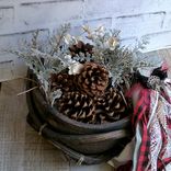 Rustic Bowl Handmade Primitive Bowl Pine Cone Arrangement Woodland Cabin Decor 2 small