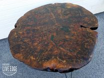 Large Live Edge Coffee Table- Round- Walnut- Burl- Big Coffee Table- Circular- Dark Wood 6 small