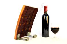 Wine Bottle Stopper Display - Vintner's Dozen 2 -  Made From Reclaimed California Wine Barrels 3 small