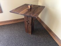 Rustic Barn Beam And Walnut End Table 1 small