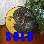 Bat And Moon Handmade Glass Art With Display Stand Optional Wall Hanger Man In The Moon 1 small