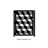 Artistic Steel Gate - Staggered Cube Gate - Metal Art - Artistic Steel Panel - Geometric Gate 1 small